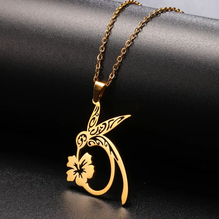 Teamer Collier vintage en acier inoxydable pour femme