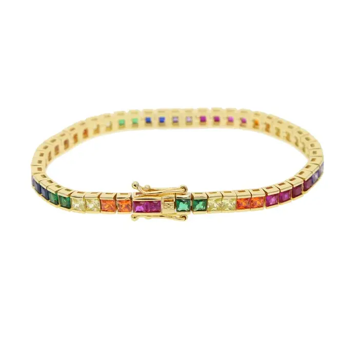 Bracelet Géométrique Arc-en-Ciel en Clip pour Femme