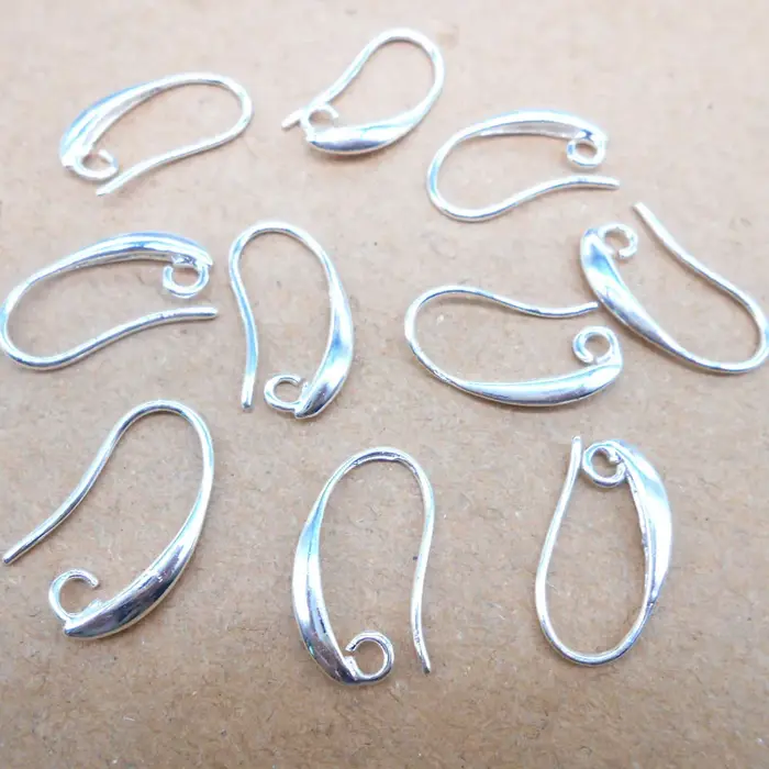100/50/20/10 Pièces Boucles d'oreilles à boucle unique courbées lisses dorées et argentées pour accessoires de bijoux