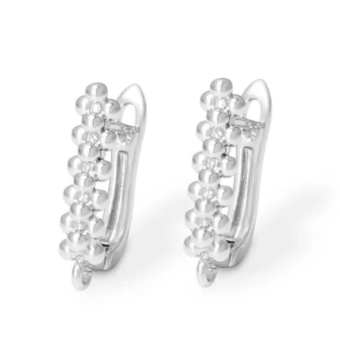 Crochets de boucle d'oreille anti-allergiques plaqués or 18 carats et rhodium pour femmes, boucle d'