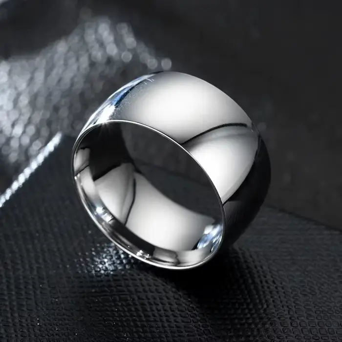 Bagues de mariage classiques Naver Fade de 12mm, couleur or, en acier inoxydable, bijoux pour hommes