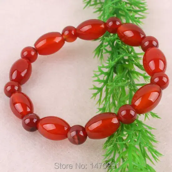 Bracelet de perles de riz cornaline 10x14mm, bijoux extensibles, 8 pouces L