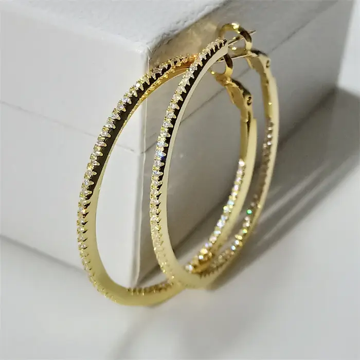 Boucles d'oreilles créoles en argent 925 plaquées or 18 carats pour femmes occasions spéciales cadeaux pour petites amies anniversaires partys