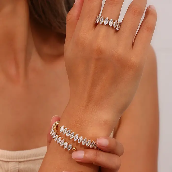 La. Muses – Bracelet de luxe en losange et Zircon pour femmes