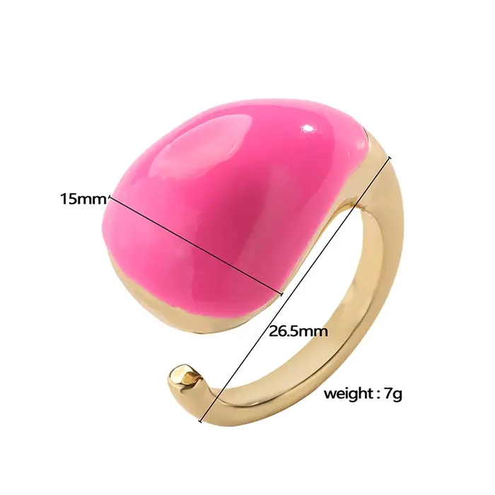 Bague ouverte en laiton plaqué or 18 carats