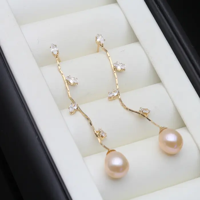 Boucles d'oreilles en perles d'eau douce de rivière de culture pour femmes