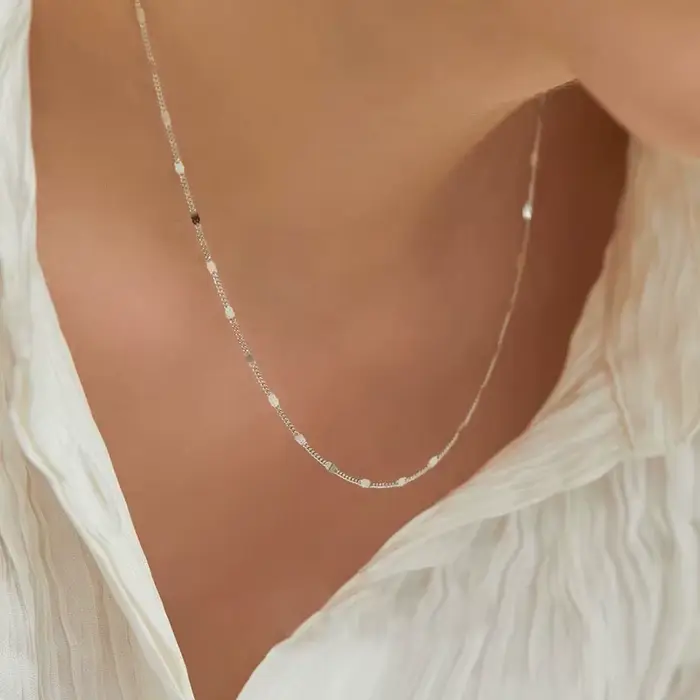 Colliers en argent Sterling S925 pour femmes, chaîne Simple, pendentif minimaliste à la mode, collie