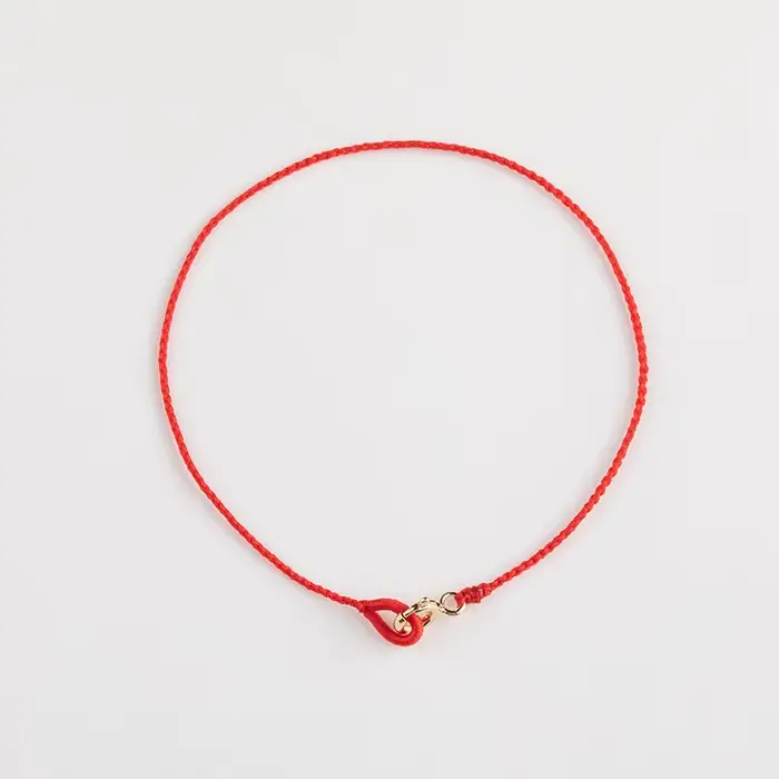 Bracelet en fil rouge tressé à la main, style féminin, motif rayé simple, tendance été 2025, bijoux 