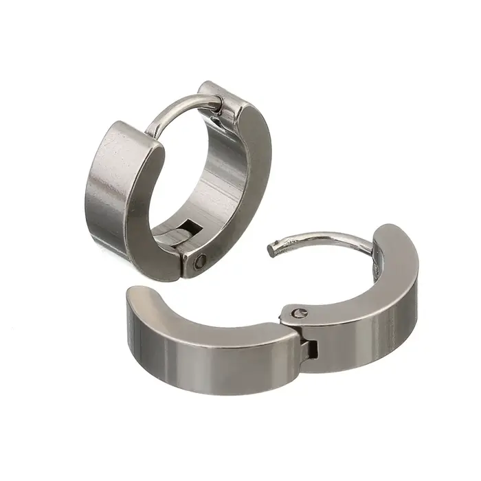 LOULEUR 1 paire 14mm boucles d'oreilles en acier inoxydable boucles d'oreilles rondes colorées pour 