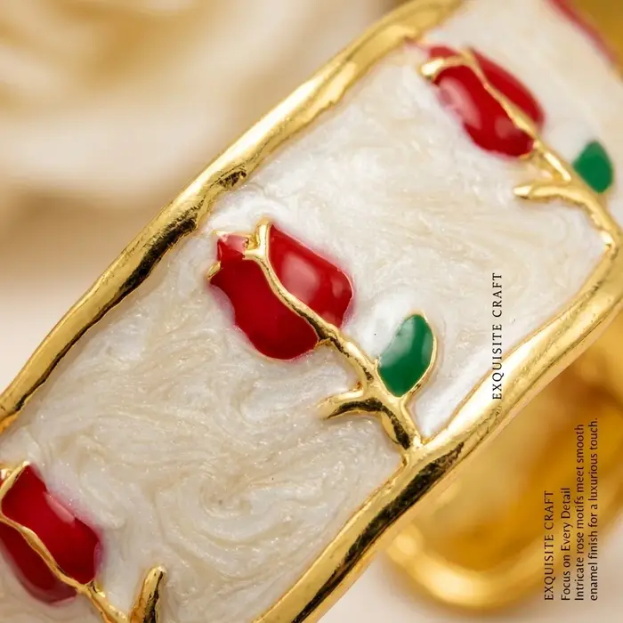 Bracelet réglable en émail rose couleur or JP One