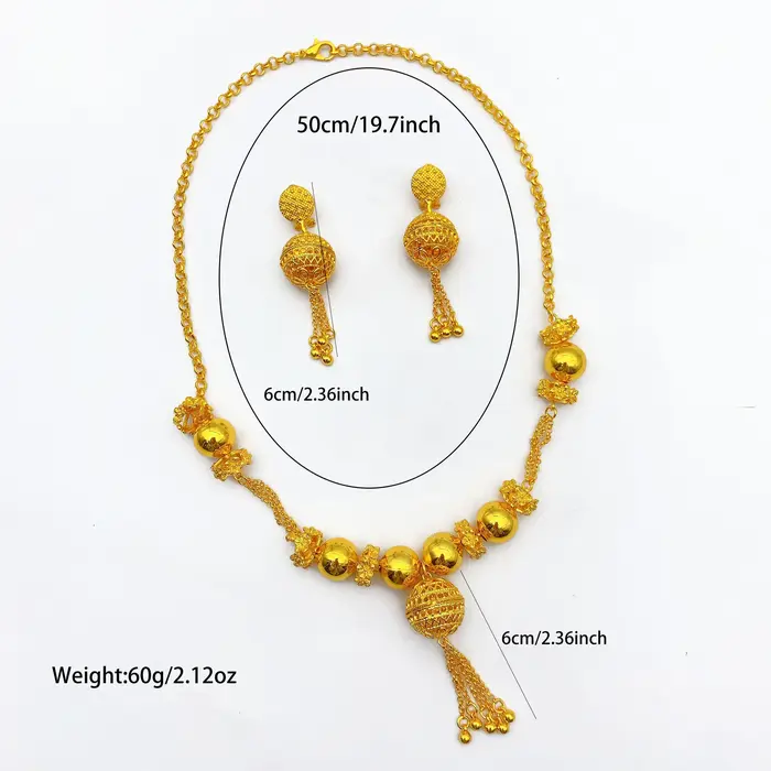 Ensemble de bijoux indiens plaqués or 24 carats