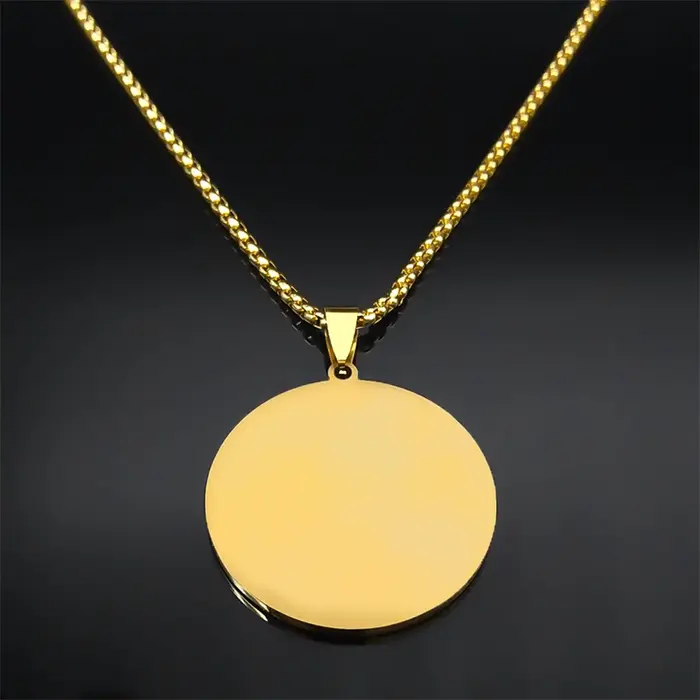 Collier de Médailles de Projecan Arabe en Acier Inoxydable pour Homme et Femme