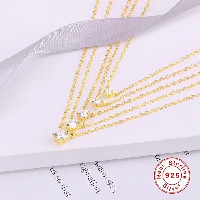 CANNER – Collier ras de cou en argent sterling 925 pour femme, bijoux de couleur or avec cubique zir