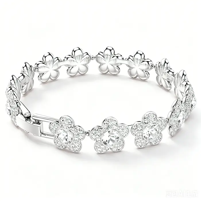 Nouveau modèle 2026 : Parure de bijoux Daisy en perles et zircon (collier, bracelet, boucles d'oreil