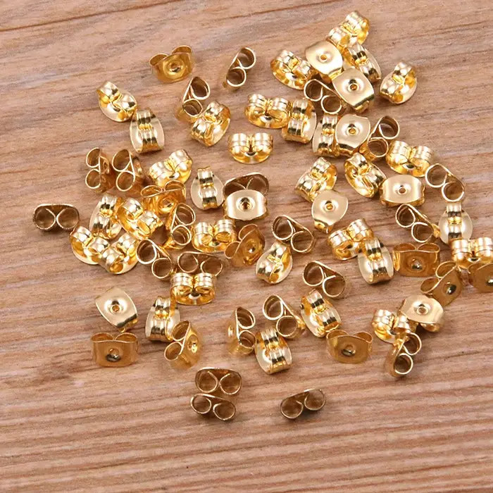 Clous de boucles d'oreilles en acier inoxydable, 2 couleurs, broches de Base vierges avec prise, rés