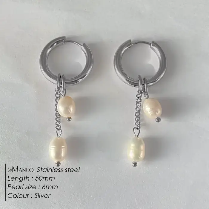 Boucles d'oreilles pendantes en perles d'eau douce de style minimaliste EManco, idéales pour les ren