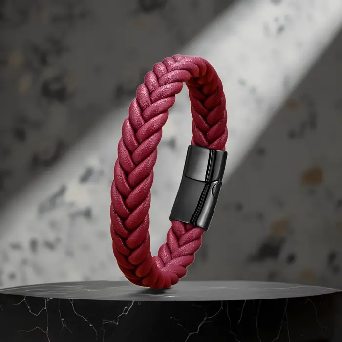 Bracelet en cuir tressé torsadé avec fermoir magnétique en acier inoxydable pour hommes et femmes minimalistes occassions spéciales