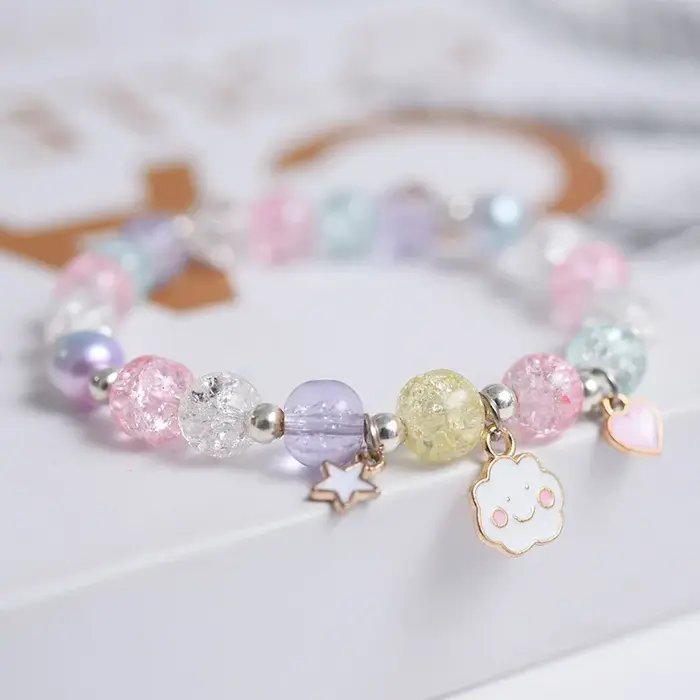 Popcorn perle doux Bracelet pour enfants femmes mignon nuage fleur pendentif Bracelets