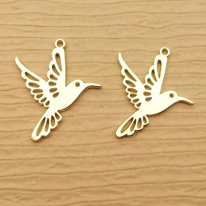 Breloques colibri pour la fabrication de bijoux, 10 pièces, boucles d'oreilles, pendentif, Bracelet, collier, accessoires, fournitures artisanales de bricolage, alliage métallique