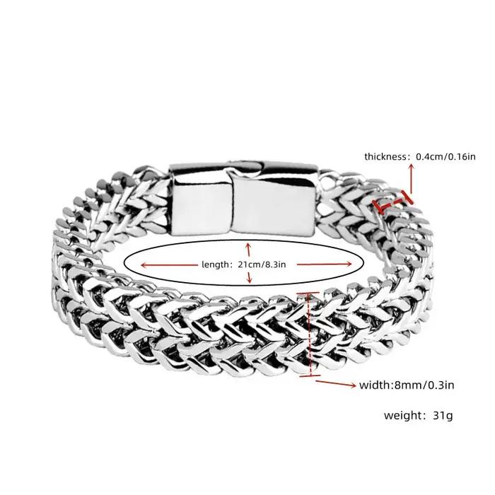 Bracelet tressé en acier inoxydable