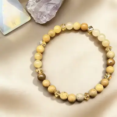 Bracelet en pierre naturelle Citrine, bijoux unisexes faits à la main, 6mm, pour la richesse et le s
