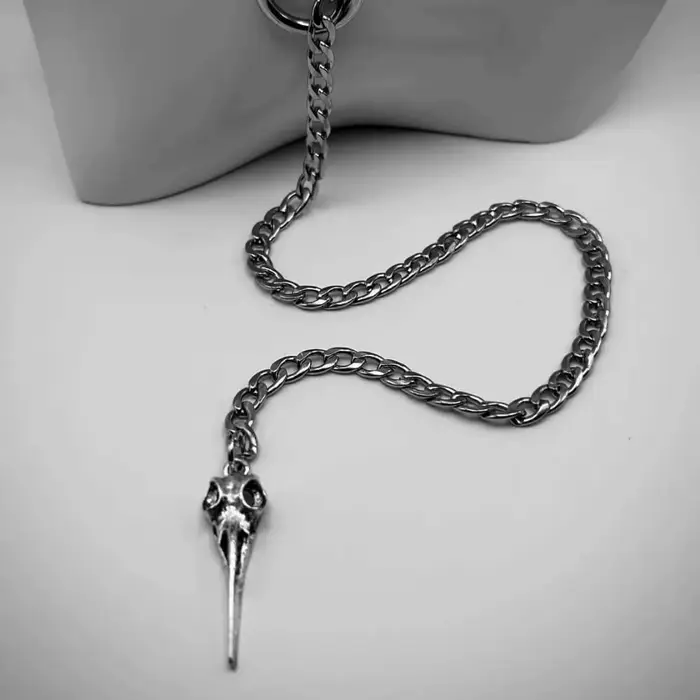 Collier pendentif en acier inoxydable en forme de Y avec crâne gothique pour femme, bijoux de costum