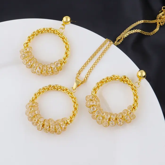 Parure de bijoux pour femme en plaqué or français