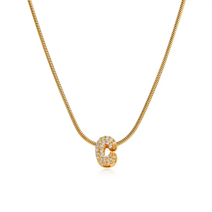 2025 nouveau collier anglais 26 lettres petites et mignonnes toutes les lettres de diamant + chaîne 