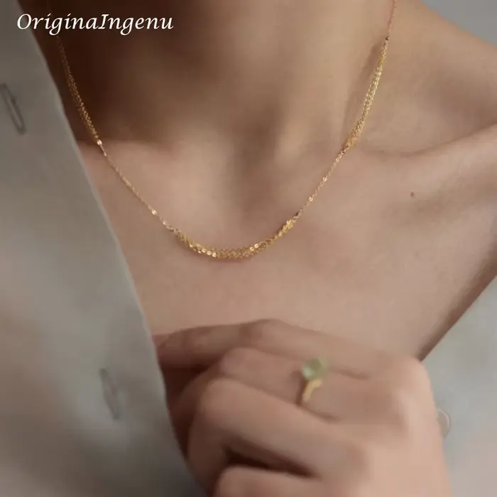 Collier chaîne rempli d'or 14K, ras du cou en or fait à la main, style Boho, bijoux minimalistes, ré