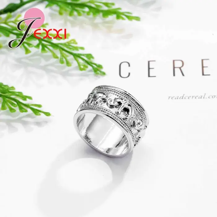 Bagues en forme d'éléphant en argent Sterling 925
