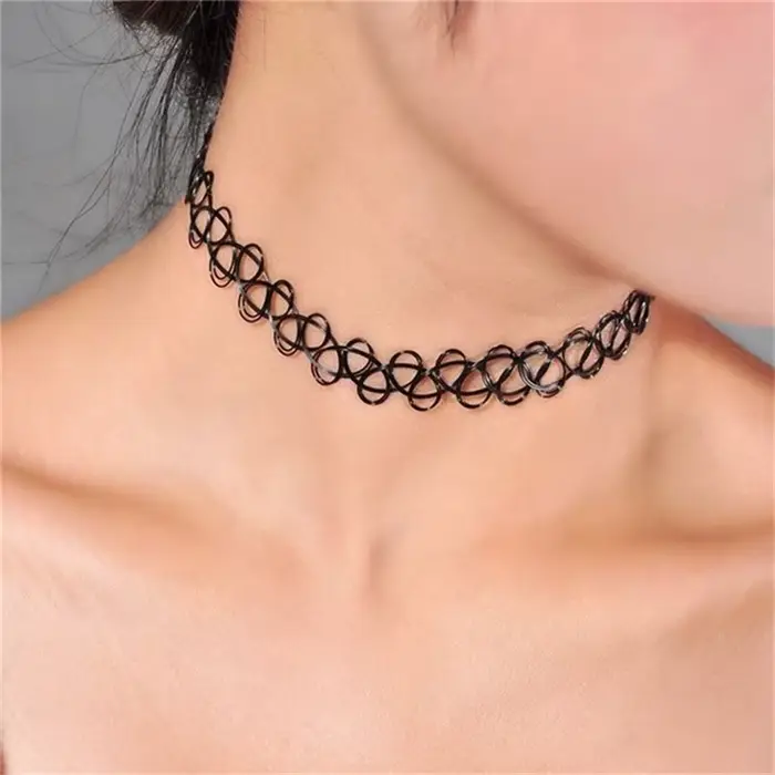 Ensemble de bijoux Vintage extensibles, collier attoo pour femmes et filles, breloque Punk rétro got