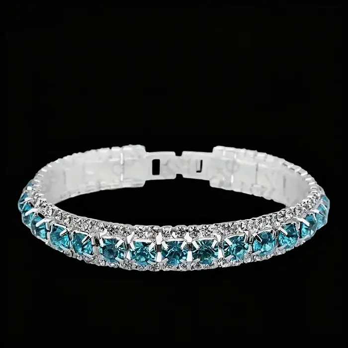 Bracelet bohémien en argent Sterling 925 pour femmes, strass bleu, Zircon cubique, bijoux cadeaux de