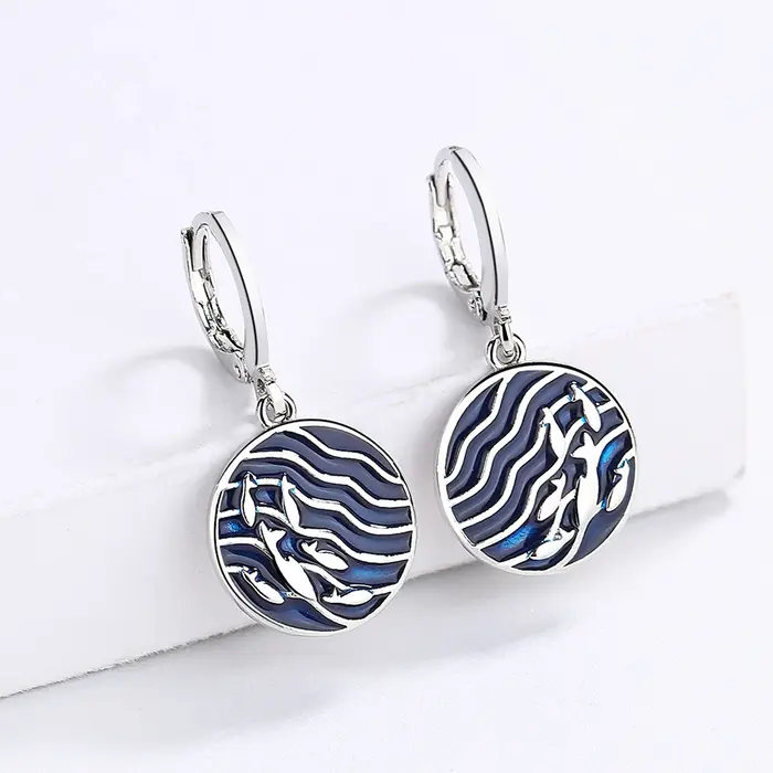 Boucles d'oreilles rondes géométriques irrégulières pour femmes