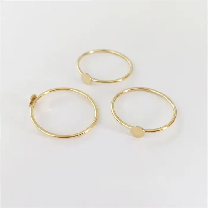 Anneaux de disque remplis d'or 14 carats pour femmes, bijoux d'Li-, Boho