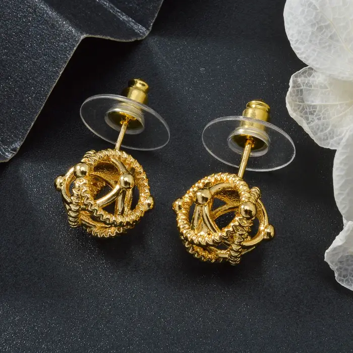 Boucles d'oreilles de mariée bohémiennes plaquées or