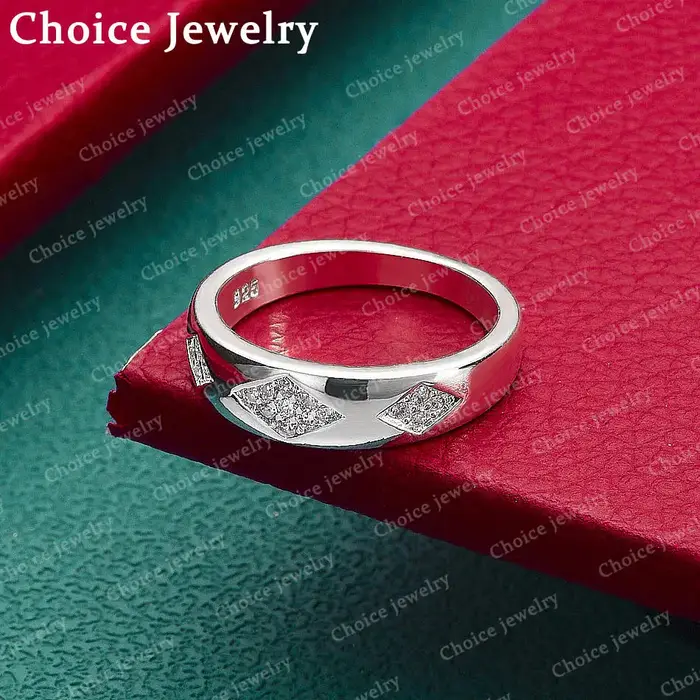 Bague en argent Sterling 925 pour femmes, taille 7-10, losange en Zircon, bijoux à la mode, charme, 