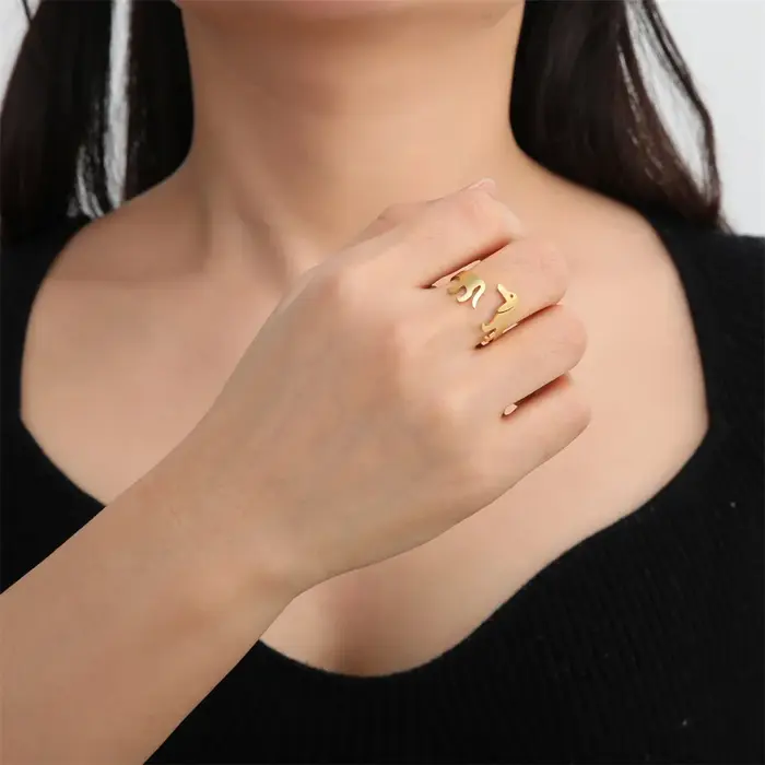 My Shape Bagues ouvertes en acier inoxydable pour femmes et enfants