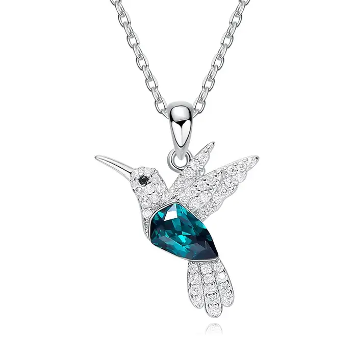 Colliers de luxe avec pendentif colibri en argent Sterling 925