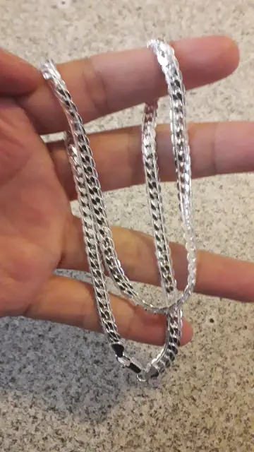 20-60 cm 6mm couleur argent marque de luxe design noble collier chaîne pour femme hommes mode mariage fiançailles bijoux