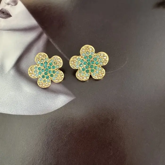 Boucles d'oreilles et collier créatifs multicolores en émail géométrique, motif fleur de pavot, avec