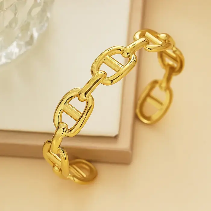 Bracelet squelette en acier inoxydable pour femmes