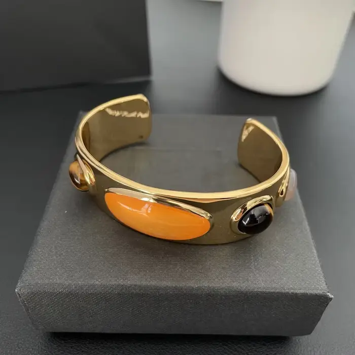 Bracelet Vintage en pierre naturelle et or pour femmes, marque de styliste européen, bijoux de luxe de qualité supérieure, tendance