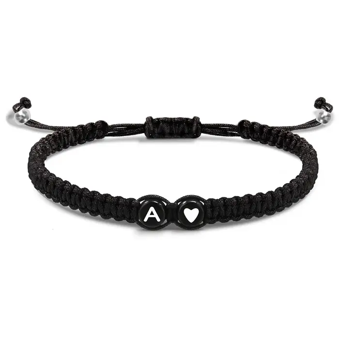 Bracelets tressés avec 26 lettres pour femmes et adolescentes, initiales réglables A-Z, cadeaux d'an