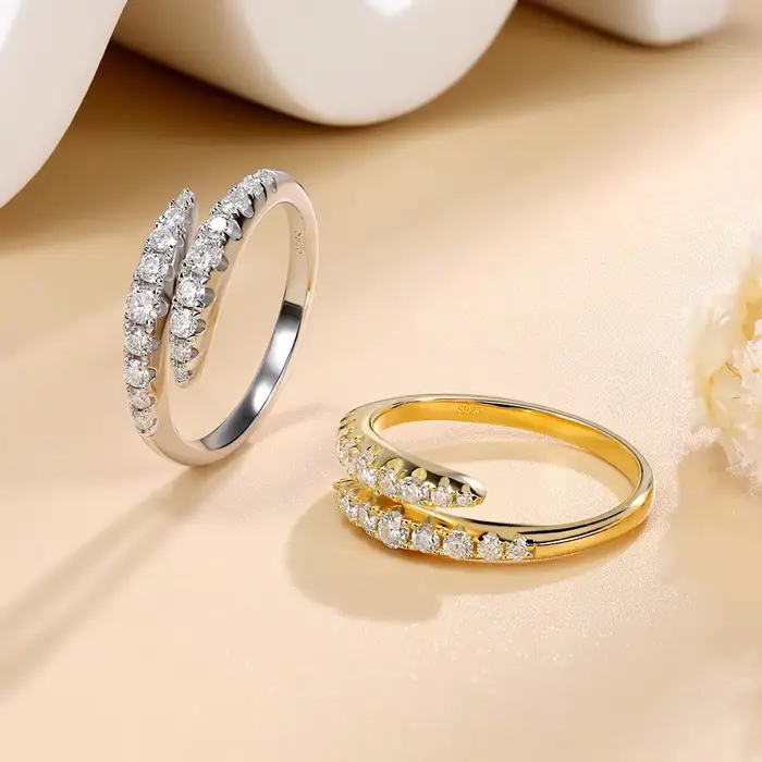 M-JAJA Moissanite serpent bague pour femmes alliance S925 en argent Sterling diamant bagues de fiançailles plaqué or 18K bijoux fins