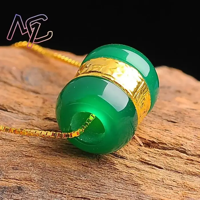 Collier pendentif en perles de Jade véritable, bijou naturel, amulette sculptée, accessoire vintage pour femme, bijoux de style classique, occasions spéciales