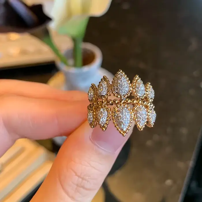 Bague en dentelle texturée et sculptée pour femmes, timbre italien Vintage, bijoux cadeau pour fête 