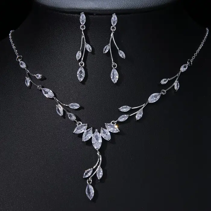 SUGO – ensemble de boucles d'oreilles et colliers en zircone blanche brillante, nouveau Design de br