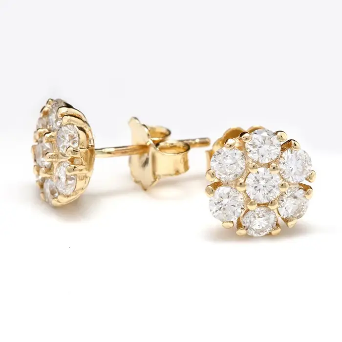 Huitan luxe couleur or brillant cubique zircone boucles d'oreilles pour les femmes délicat petite femme boucle d'oreille cadeaux bijoux classiques