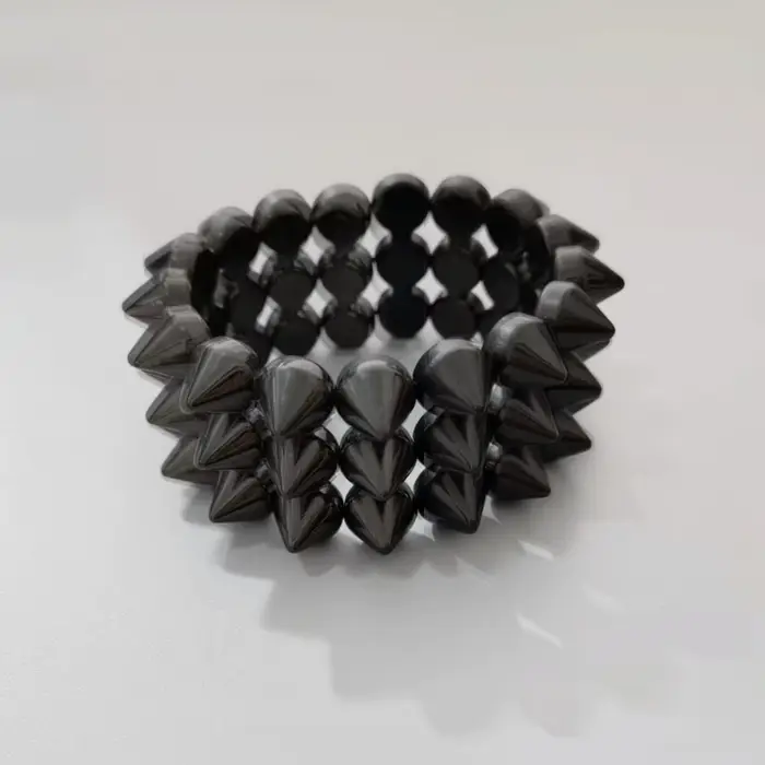 Bracelet Y2K Punk à triple rangée de clous, large et épais, style Gothique, accessoires de mode pour