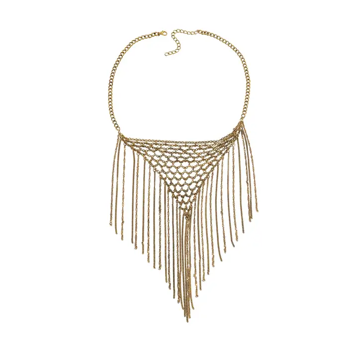Collier en dentelle à pampilles exagérées pour femmes, style français, chaîne de clavicule, bijoux d